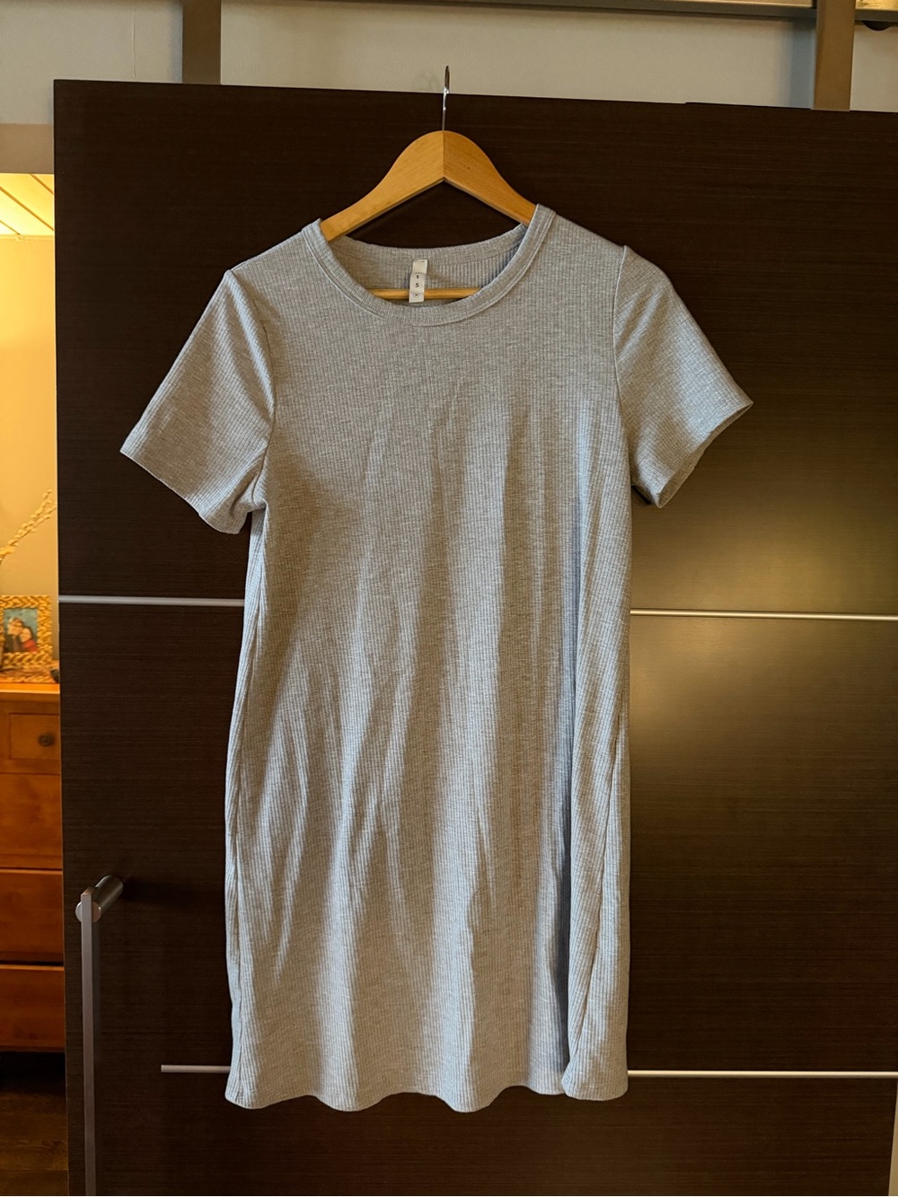 mts - Women’s Ribbed Short-Sleeve Dress - Light Gray